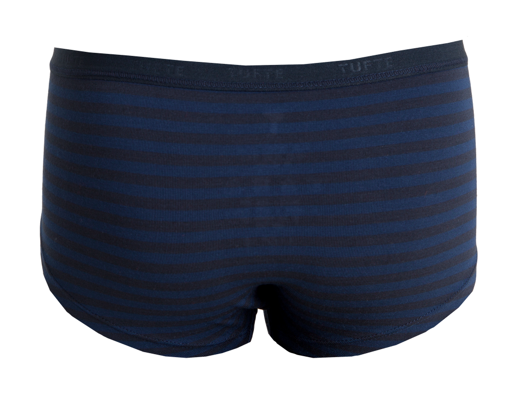 Mädchen Unterhose blau gestreift aus Softboost Bambus. Von hinten