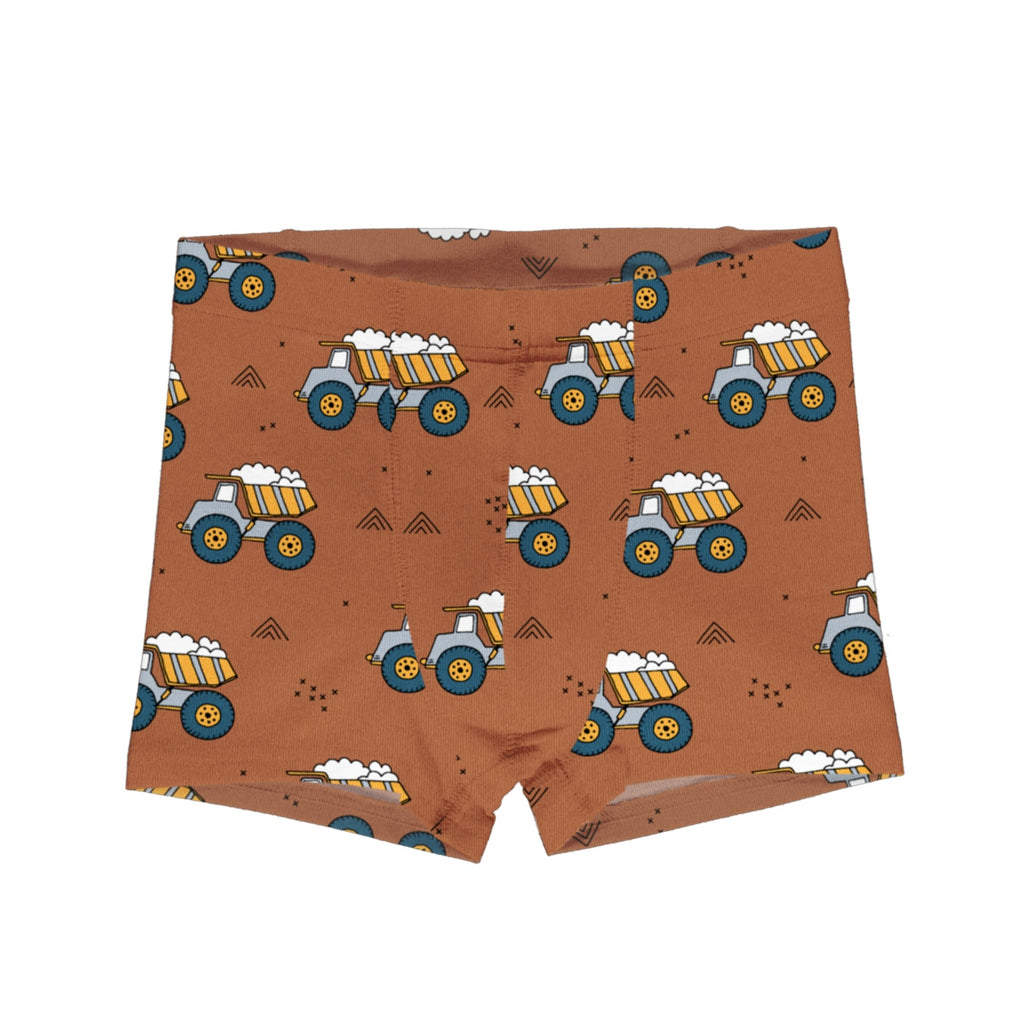 Meyadey Kinderboxershorts aus Biobaumwolle mit Lastwagen-Print