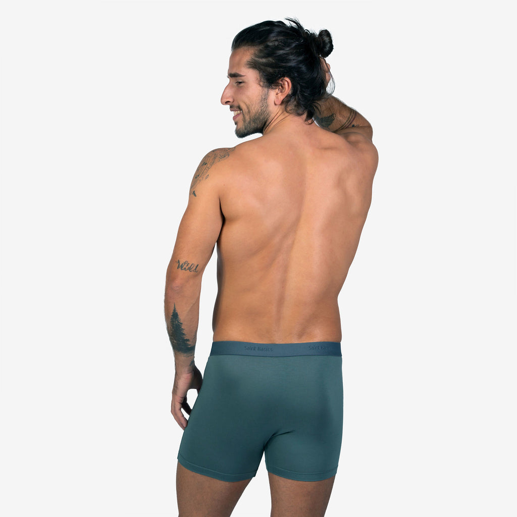 nachhaltige Boxershorts aus Eukalyptus Tencel - Farbe shadow (grau). Von hinten.