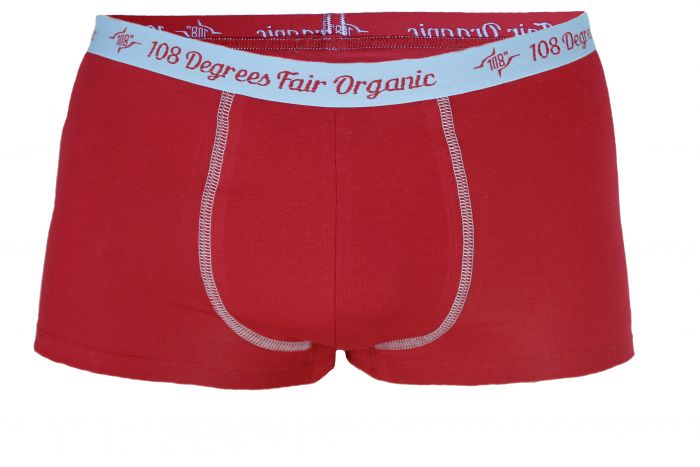 Nachhaltige Boxershorts aus Biobaumwolle - rot mit grauem Bund und Nähten