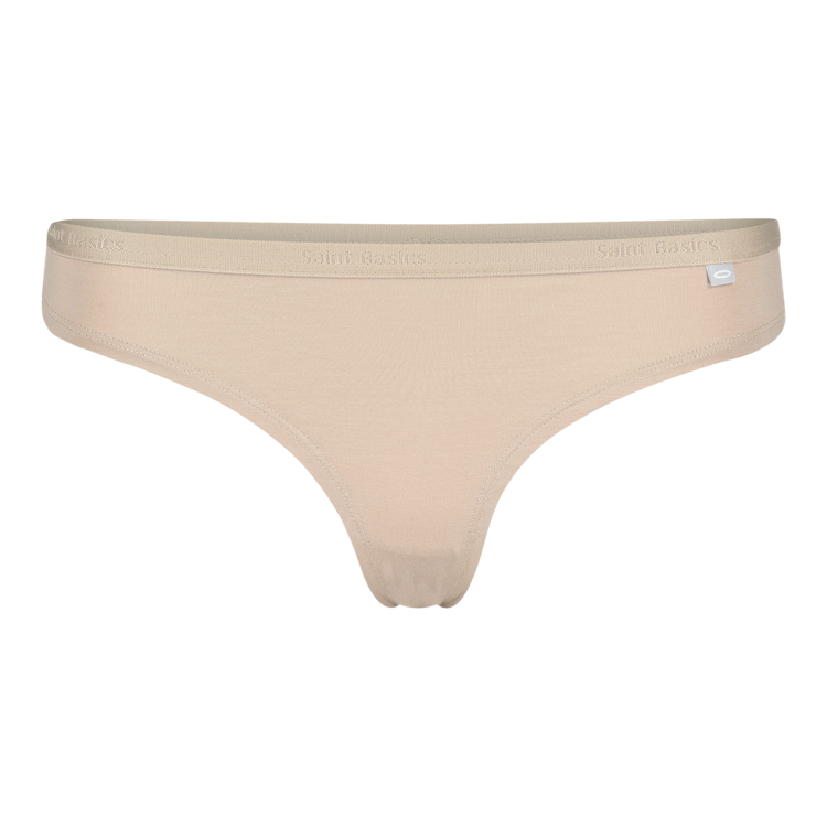 nachhaltiger Tanga aus Eukalyptus Tencel in nude - von vorne