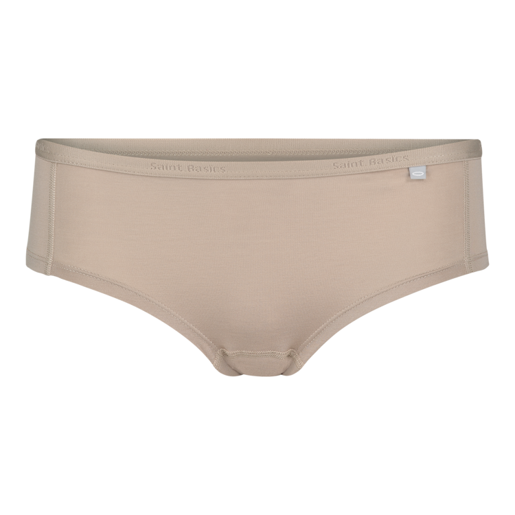 Hipster aus nachhaltigem Eukalyptus Tencel in beige.