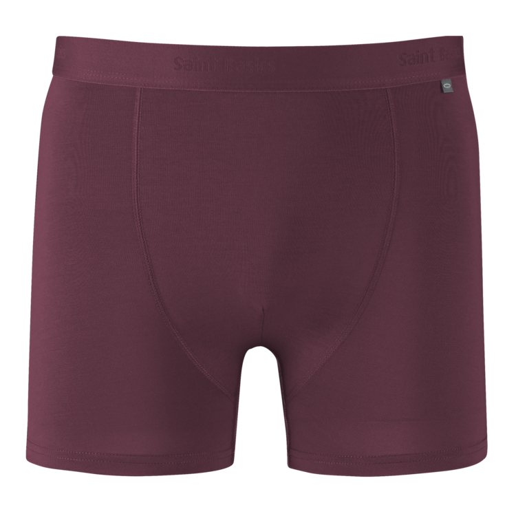 Nachhaltige Boxershorts aus Eukalyptus - Dunkelrot. Von vorne