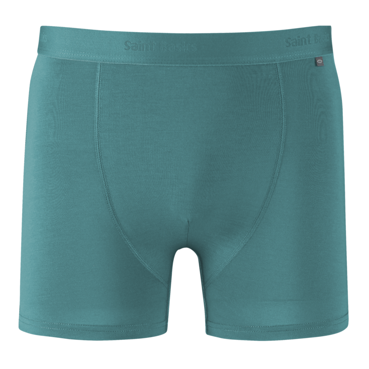 Nachhaltige Boxershorts aus Eukalyptus - helles Petrolgrün. Von vorne