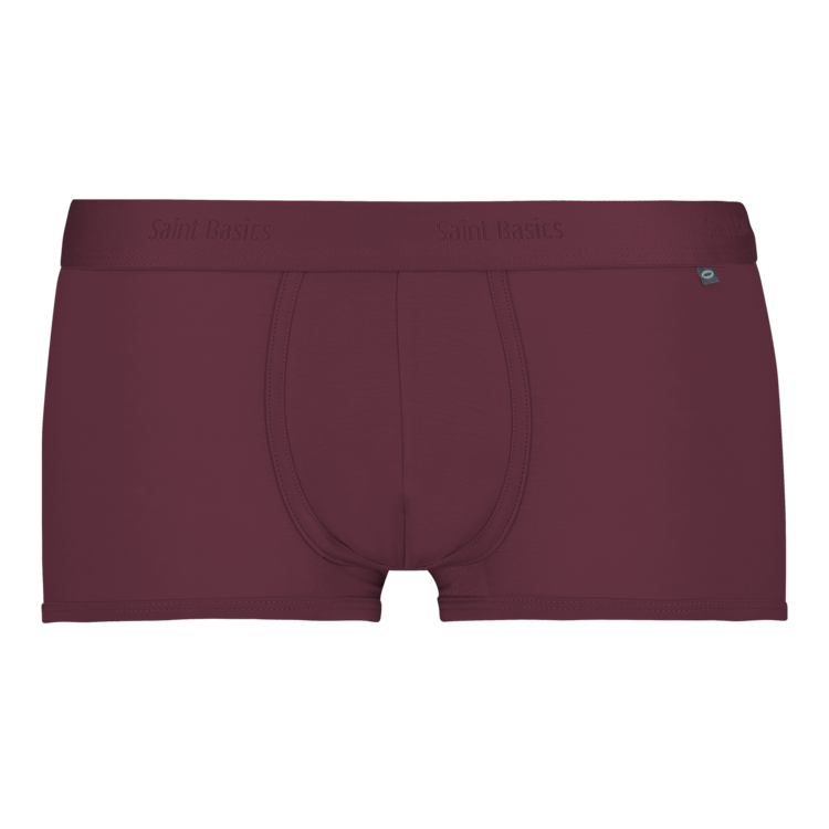 Bordeauxrote Boxershorts mit kurzem Bein. Aus nachhaltigem Eukalyptus Modal