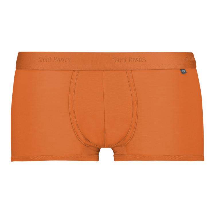 Orange Boxershorts mit kurzem Bein. Aus nachhaltigem Eukalyptus Modal