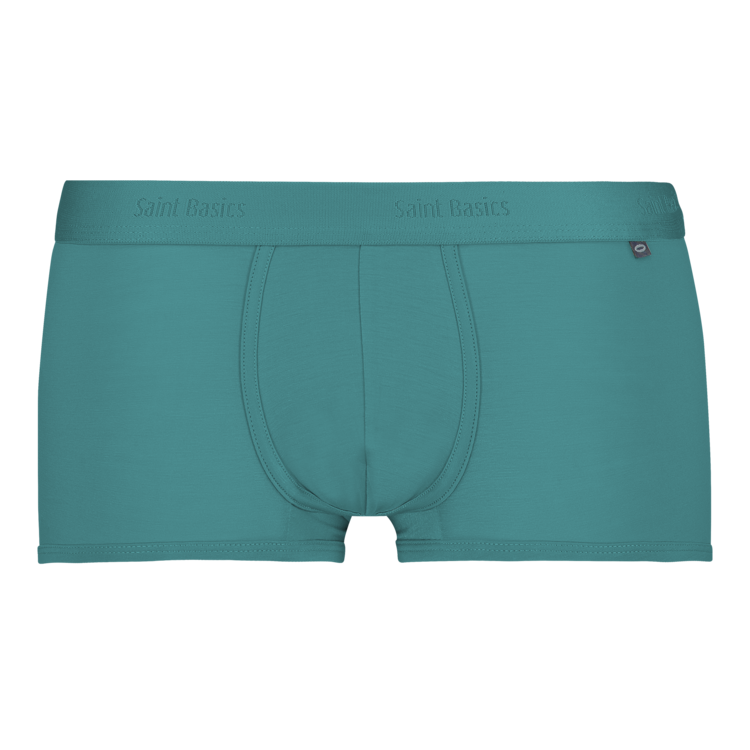 grünblaue Boxershorts mit kurzem Bein. Aus nachhaltigem Eukalyptus Modal